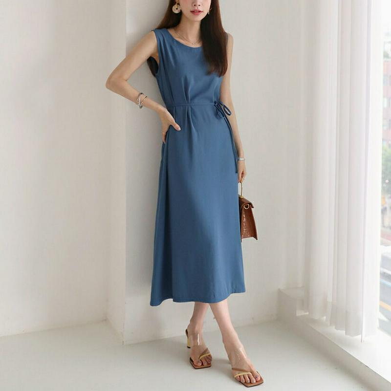 【新作10%OFF】ストラップ付スリーブレスワンピース・全2色・b63430 レディース【ops】【韓国 ファッション ワンピー