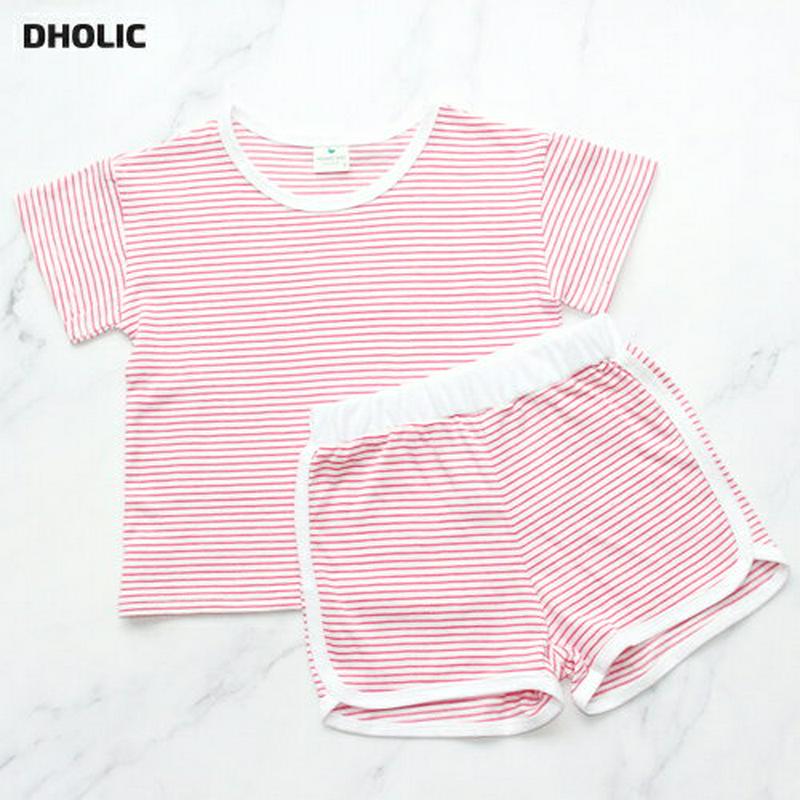 【新作10%OFF】ボーダーTシャツ&パンツSET(ピンク)・p004664 キッズ【3~8才】【set】【セットアップ セット