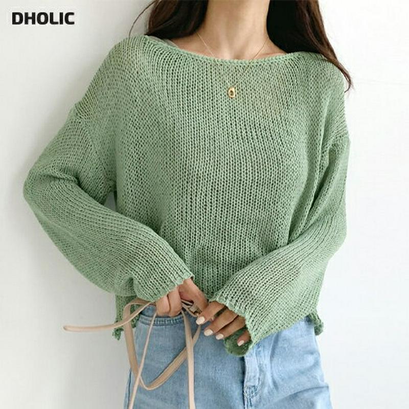 【新作10%OFF】ロングスリーブシアーニット・全3色・b47858 レディース【tops】【韓国 ファッション トップス ニッ