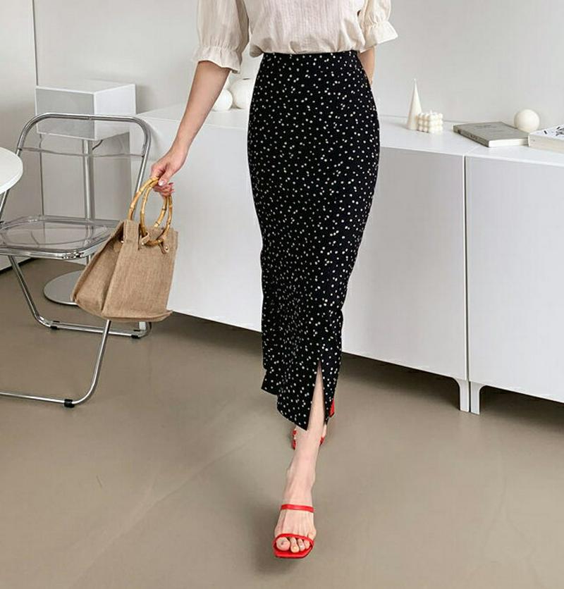 花柄スリットスカート・全3色・b60653 レディース【sk】【韓国 ファッション ボトムス スカート ロング丈 ロングスカート