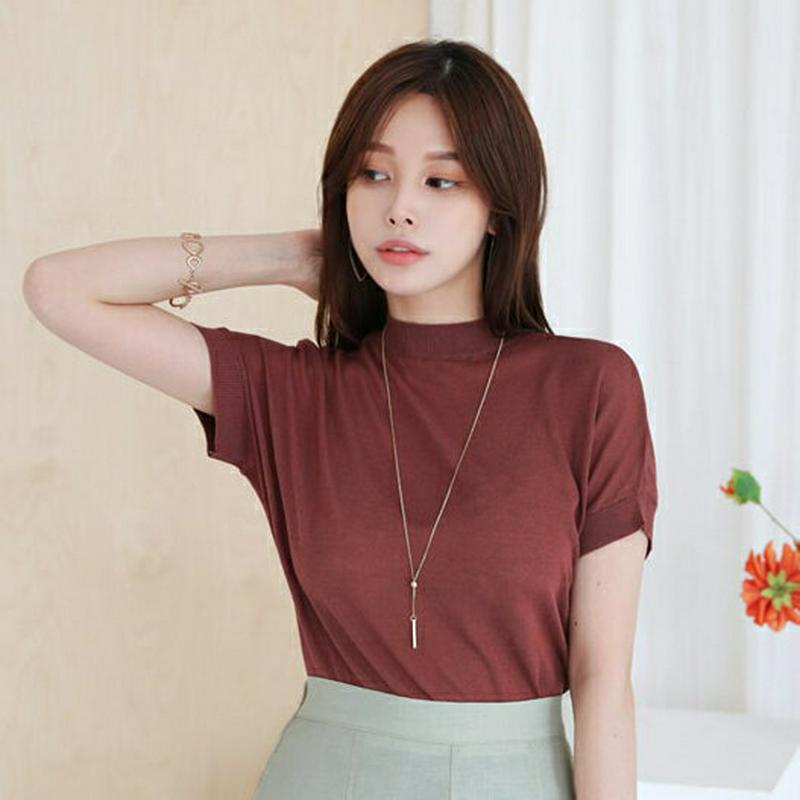 ハーフネックニット・全4色・b63452 レディース【tops】【韓国 ファッション トップス ニット ニットトップス ハーフネ