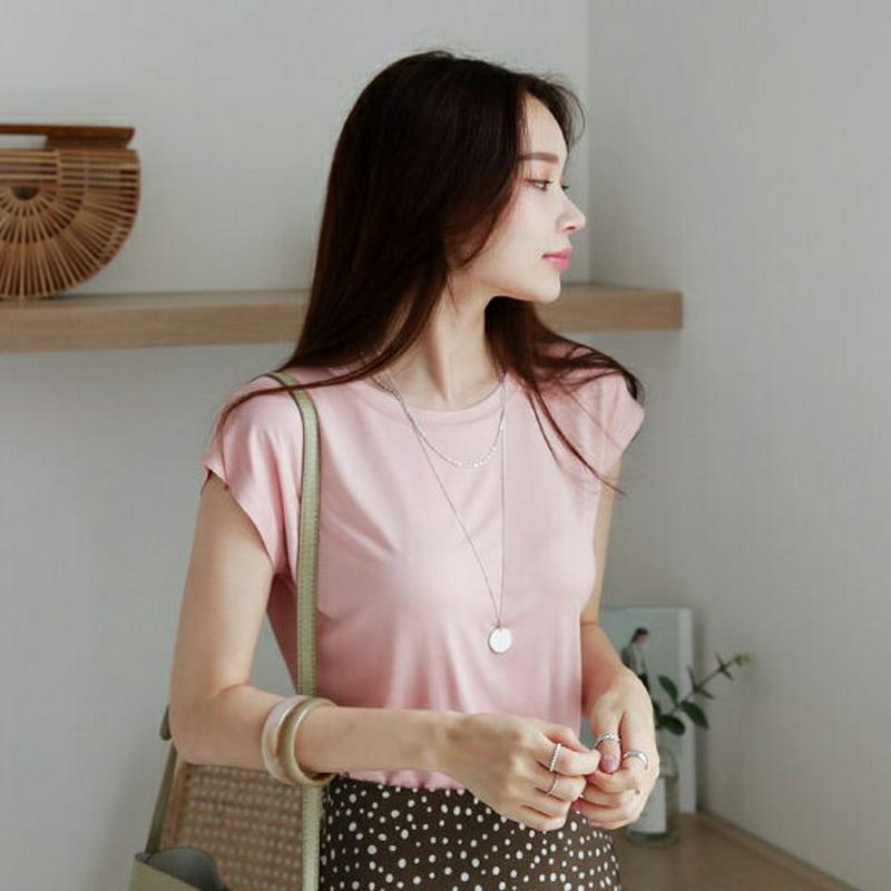 フレンチスリーブTシャツ・全5色・b63456 レディース【tops】【韓国 ファッション トップス Tシャツ フレンチスリーブ