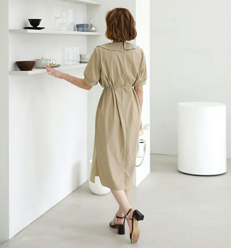 ストラップ付Vネックフリルワンピース・全3色・b60646 レディース【ops】【韓国 ファッション ワンピース ロングワンピー