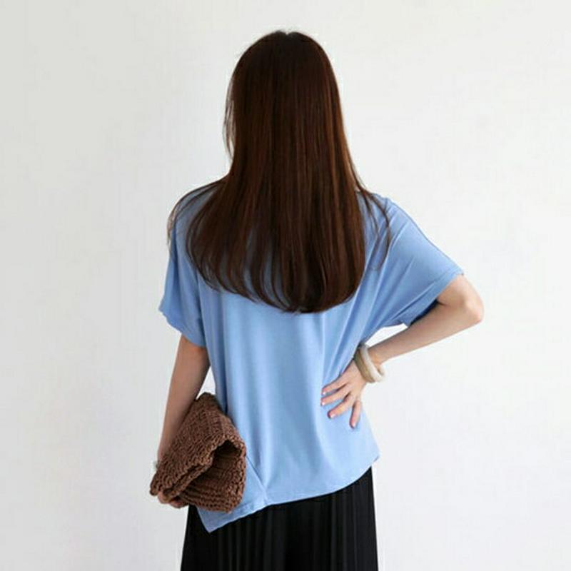 ラウンドディテールTシャツ・全4色・b63458 レディース【tops】【韓国 ファッション トップス Tシャツ 半袖 ハーフス