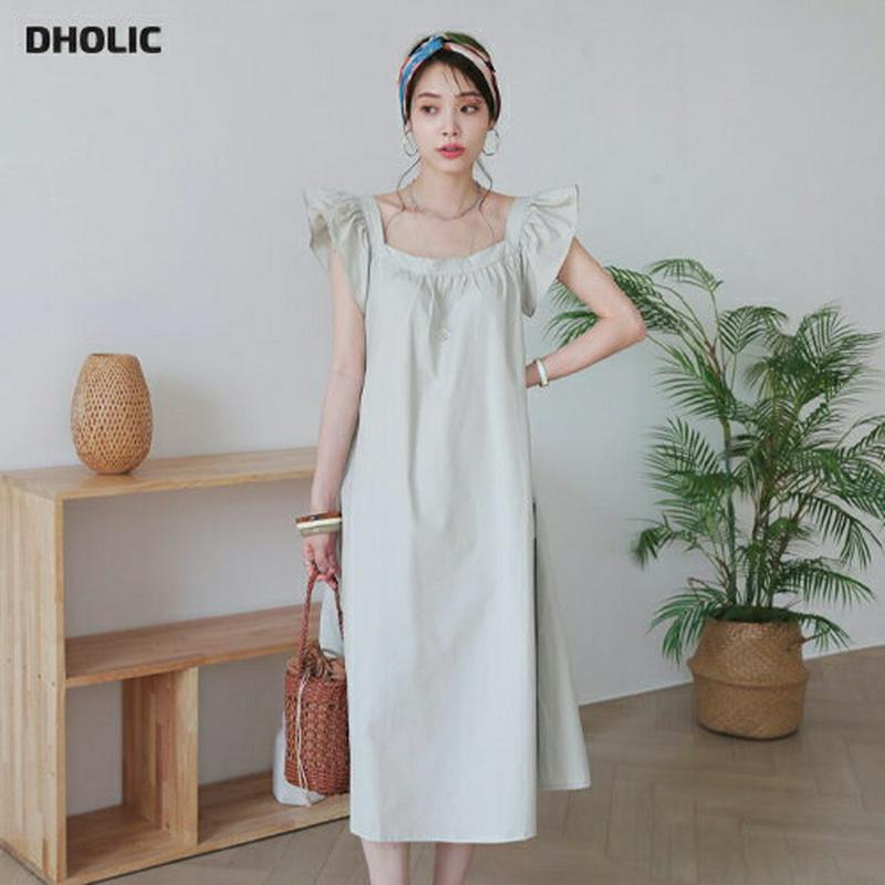 スクエアフリルワンピース・全2色・t63465 レディース【ops】【韓国 ファッション ワンピース ロング ロングワンピース 