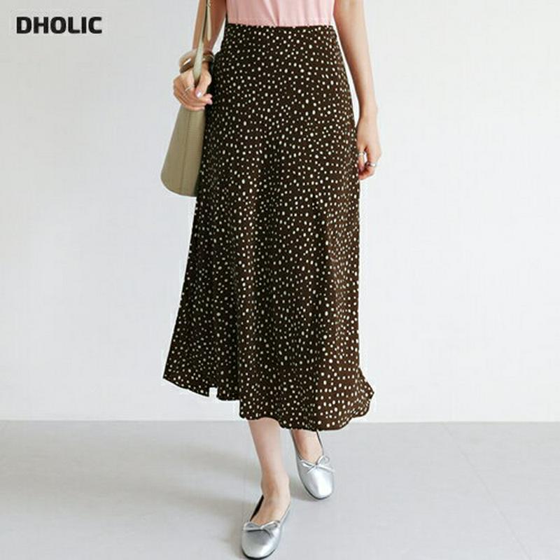 ドットフレアスカート・全2色・t63478 レディース【sk】【韓国 ファッション スカート ロング ロングスカート ドット 柄
