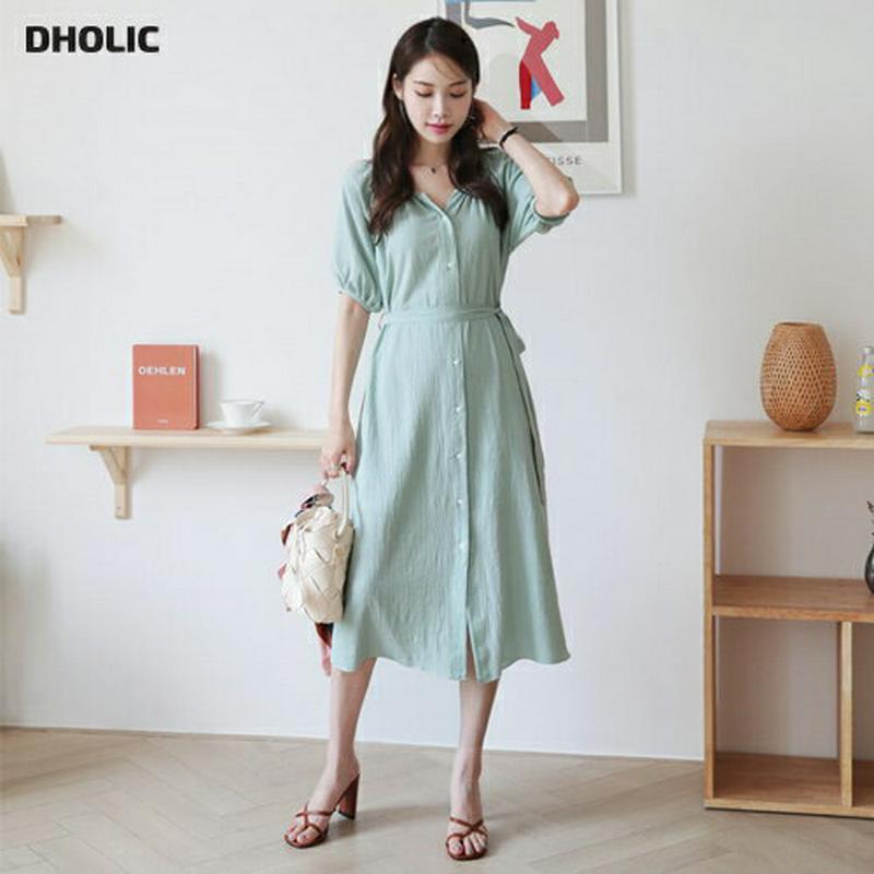 ストラップ付ボタンワンピース・全3色・t63472 レディース【ops】【韓国 ファッション ワンピース ロング ロングワンピー