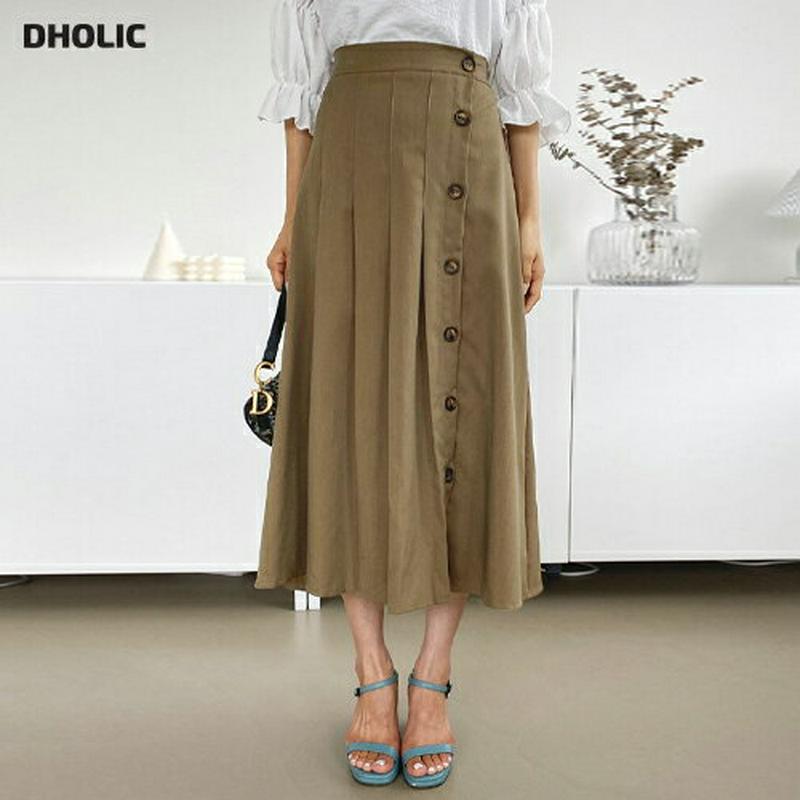 タックボタンラップスカート・全2色・b60654 レディース【sk】【韓国 ファッション ボトムス スカート ロング丈 ロングス