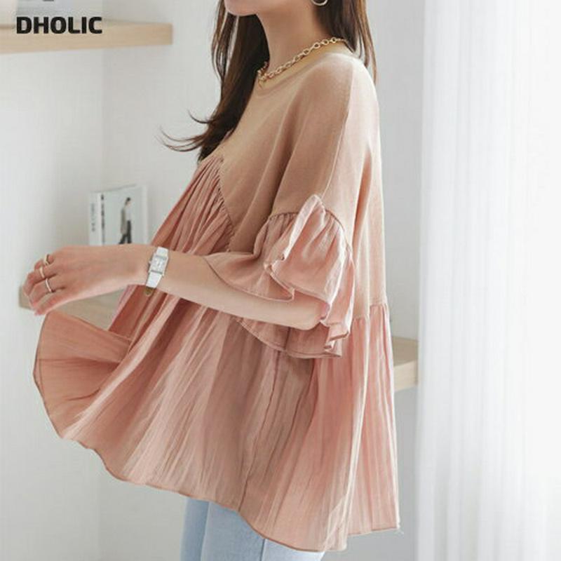 フレアコントラストニット・全3色・b63453 レディース【tops】【韓国 ファッション トップス ニット ニットトップス 半