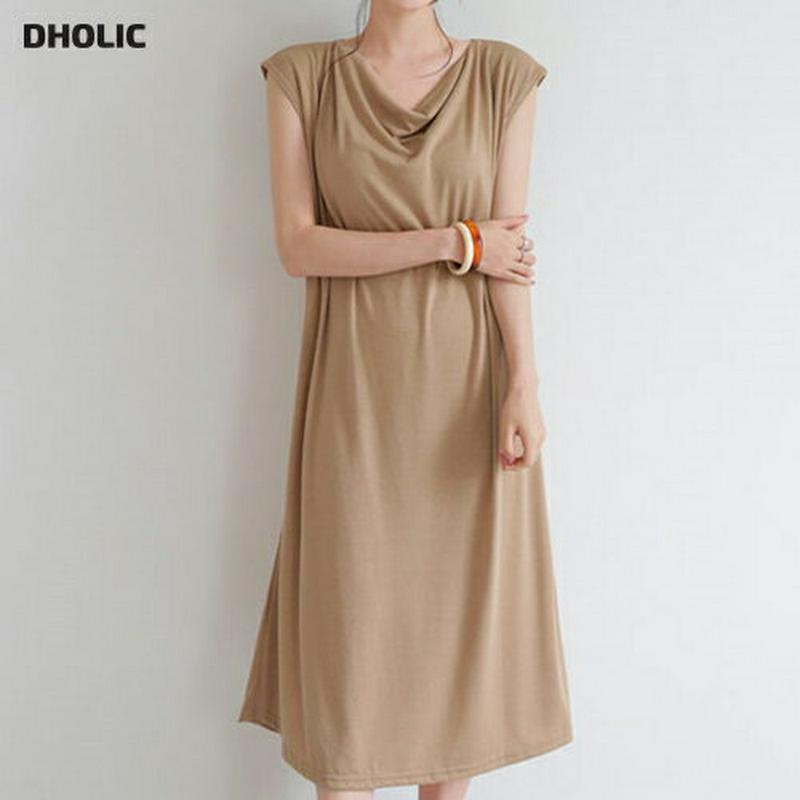 ドレープネックワンピース・全3色・b63467 レディース【ops】【韓国 ファッション ワンピース ロング ロングワンピース 