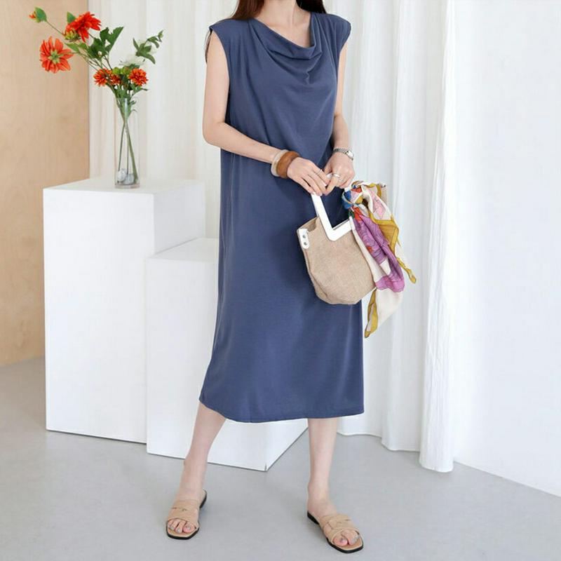 ドレープネックワンピース・全3色・b63467 レディース【ops】【韓国 ファッション ワンピース ロング ロングワンピース 