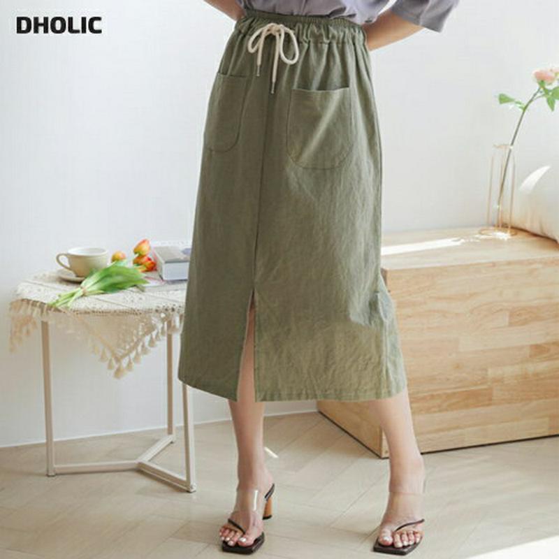 ドロストポケットスカート・全3色・t63477 レディース【sk】【韓国 ファッション スカート ロング ロングスカート ドロス