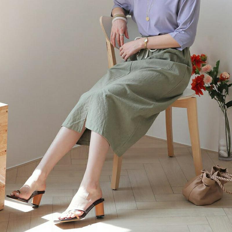 ドロストポケットスカート・全3色・t63477 レディース【sk】【韓国 ファッション スカート ロング ロングスカート ドロス