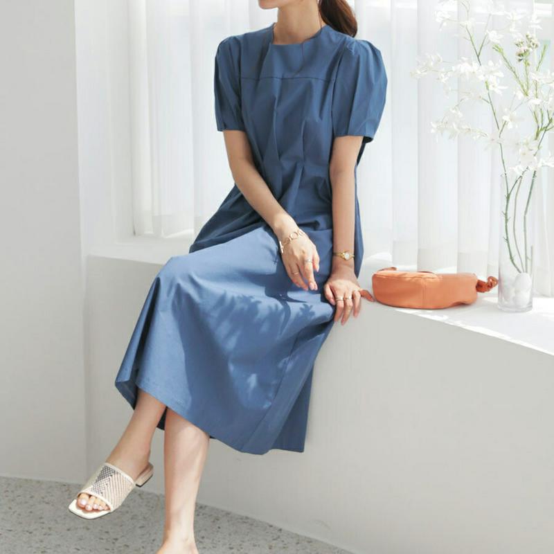 タックバックリボンワンピース・全2色・b63469 レディース【ops】【韓国 ファッション ワンピース ロング ロングワンピー