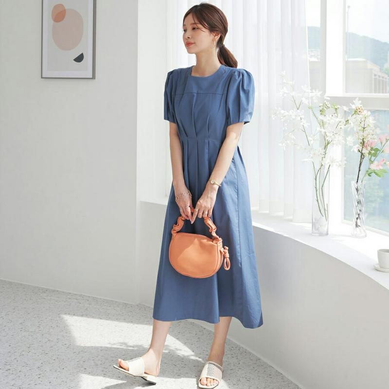 タックバックリボンワンピース・全2色・b63469 レディース【ops】【韓国 ファッション ワンピース ロング ロングワンピー