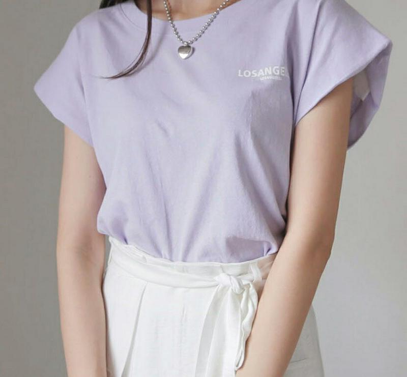 【新作10%OFF】ミニレタリングTシャツ・全4色・t60498 レディース【tops】【韓国 ファッション トップス Tシャツ