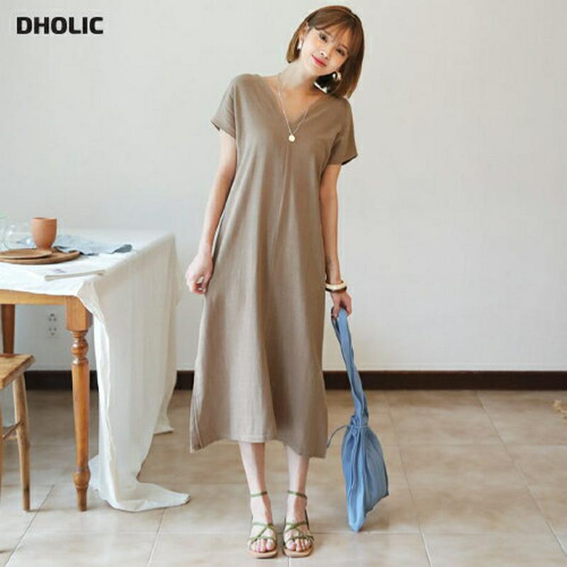 【新作10%OFF】Vネックワンピース・全4色・b60516 レディース【ops】【韓国 ファッション ワンピース ロングワンピ