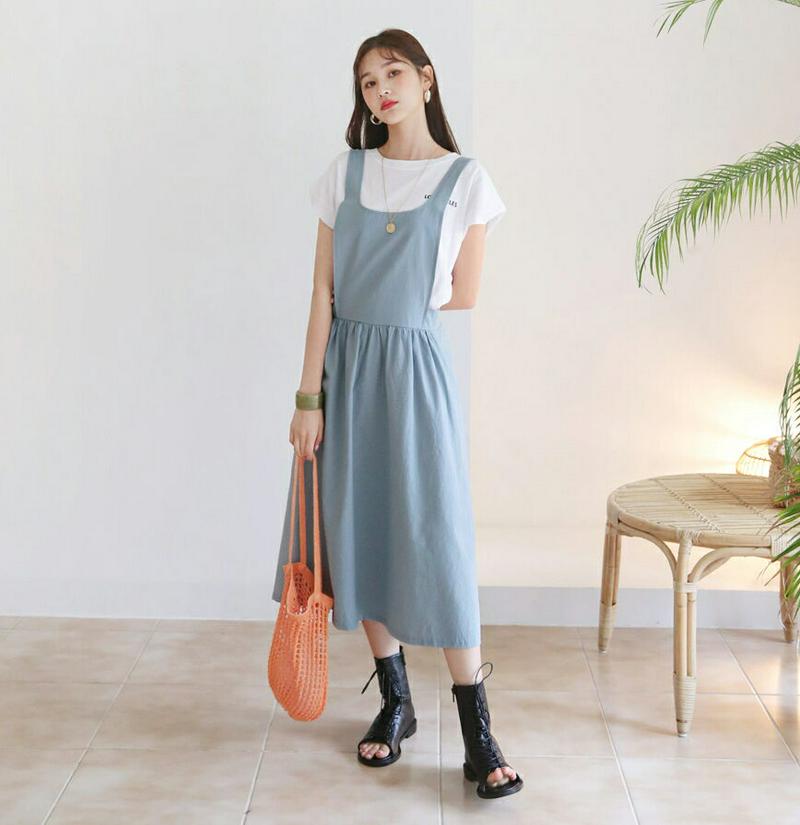 【新作10%OFF】スクエアフレアワンピース・全4色・b60514 レディース【ops】【韓国 ファッション ワンピース ロング