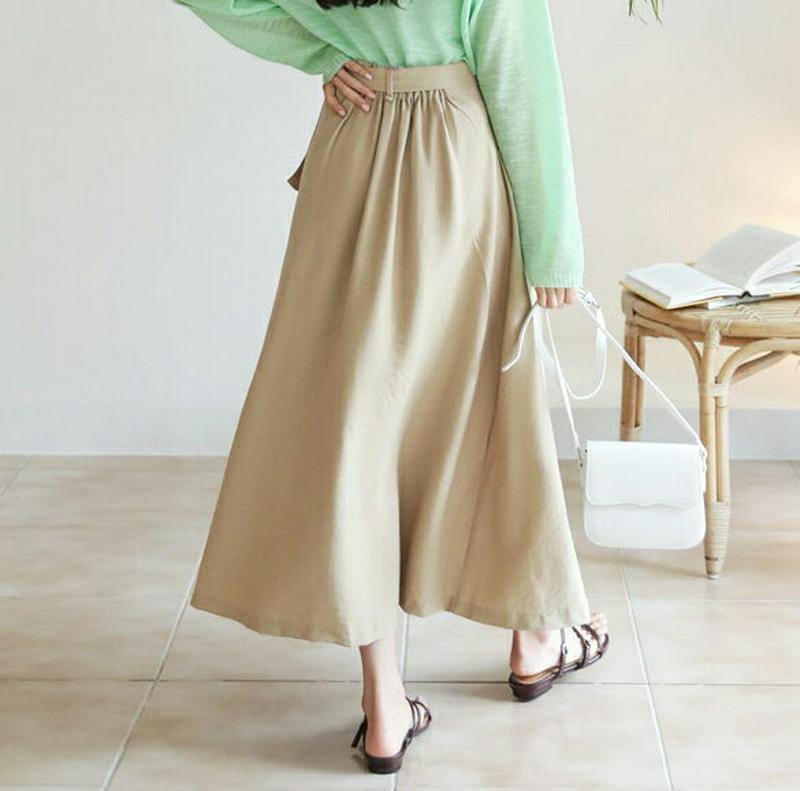 【新作10%OFF】ストラップ付フラップスカート・全3色・b60537 レディース【sk】【韓国 ファッション ボトムス スカー