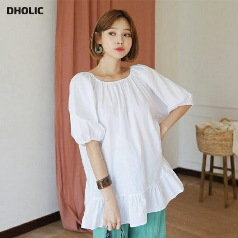 【新作10%OFF】バックリボンフレアTシャツ・全2色・b60509 レディース【tops】【韓国 ファッション トップス Tシ