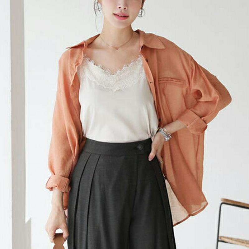 【新作10%OFF】フェイクポケットシャツ・全2色・b63434 レディース【bl】【韓国 ファッション トップス シャツ 長袖