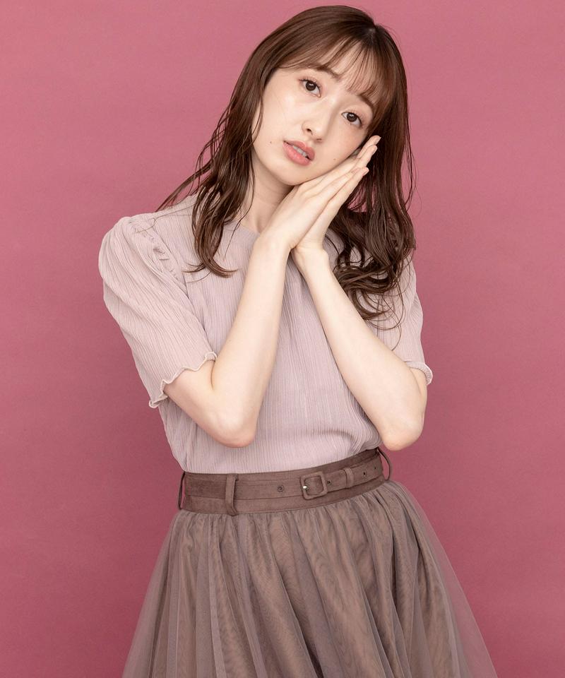 チュールプリーツパワショルプルオーバー