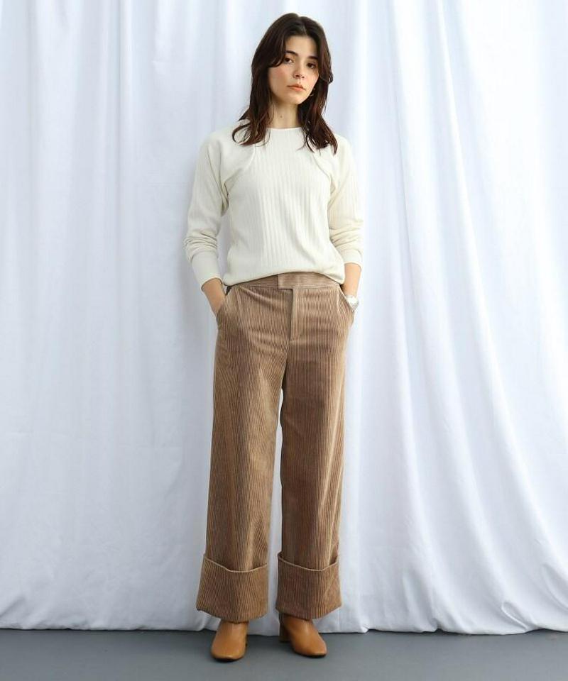 【ウォッシャブル】コーデュロイワイドパンツ