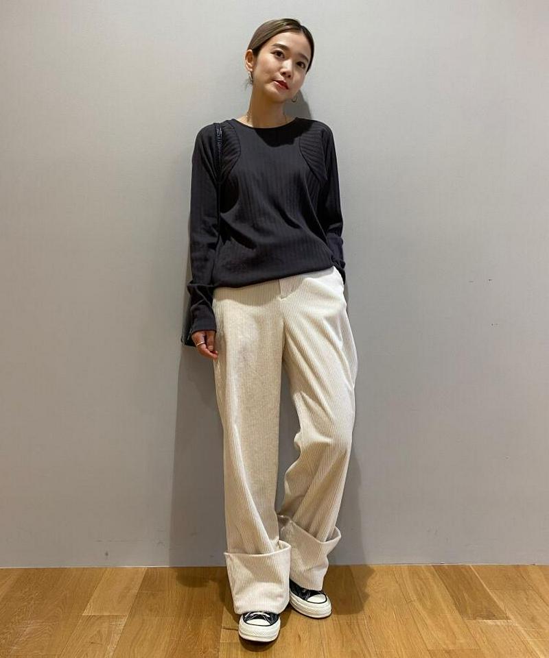 【ウォッシャブル】コーデュロイワイドパンツ