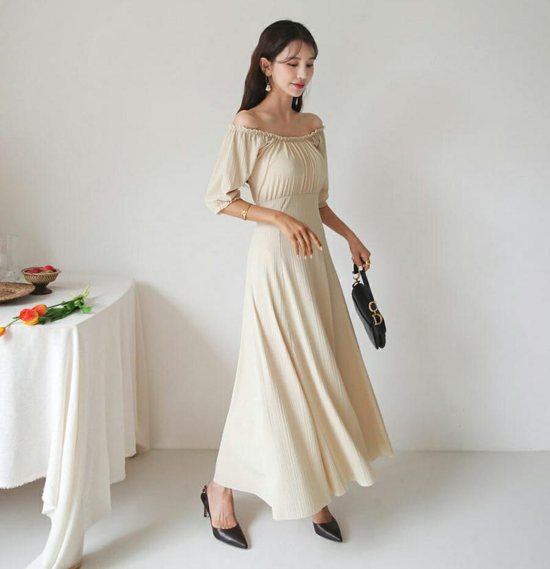 【新作10%OFF】リブフレアワンピース・全3色・t60723 レディース【ops】【韓国 ファッション ワンピース ロングワン