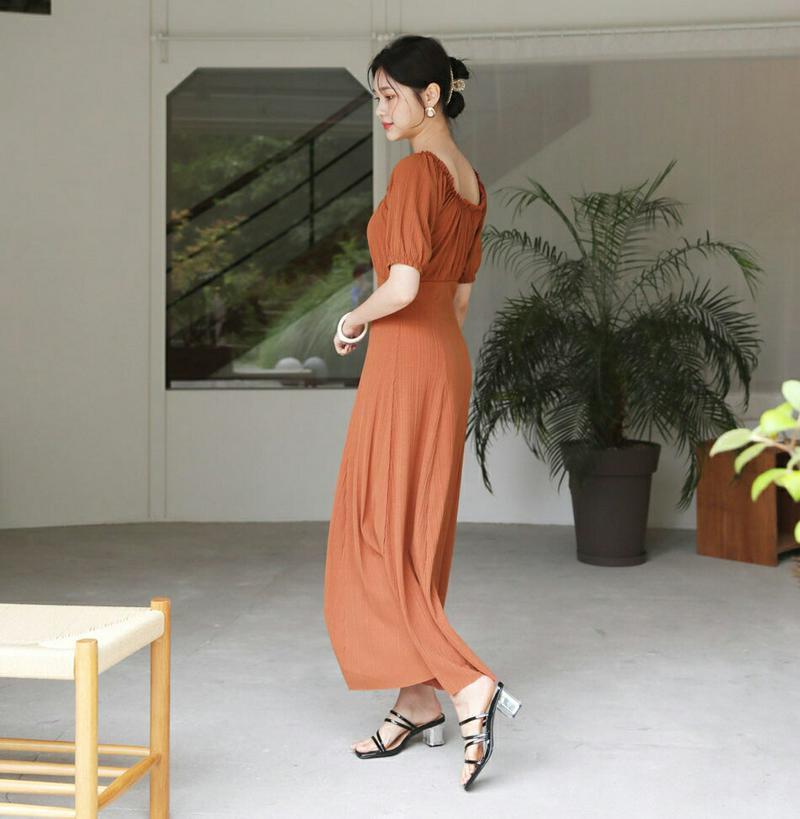 【新作10%OFF】リブフレアワンピース・全3色・t60723 レディース【ops】【韓国 ファッション ワンピース ロングワン