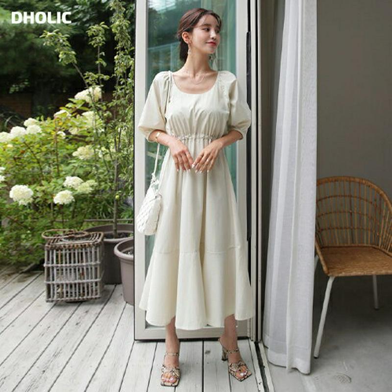 【新作10%OFF】バックリボンパフワンピース・全3色・t60724 レディース【ops】【韓国 ファッション ワンピース ロン