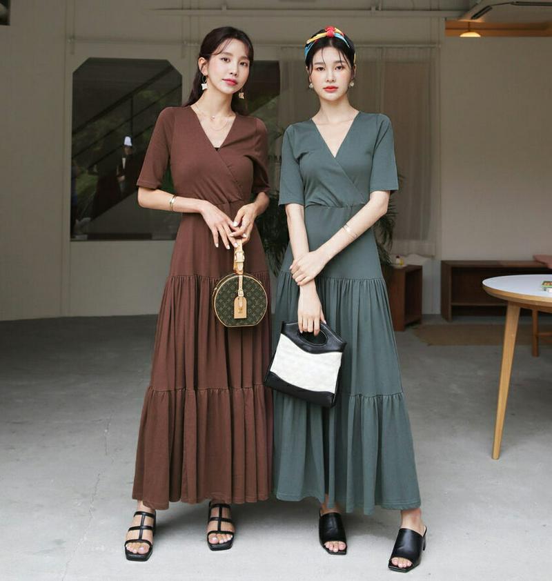 【新作10%OFF】バックオープンワンピース・全4色・t60722 レディース【ops】【韓国 ファッション ワンピース ロング