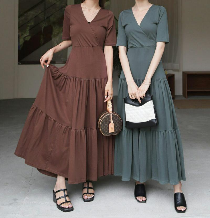 【新作10%OFF】バックオープンワンピース・全4色・t60722 レディース【ops】【韓国 ファッション ワンピース ロング