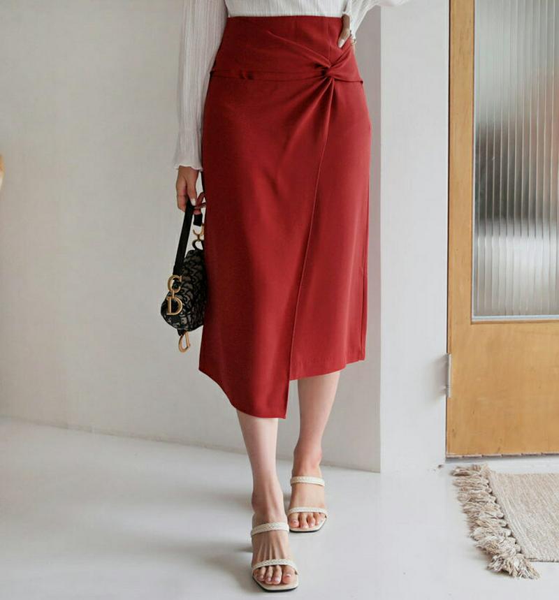 【新作10%OFF】ツイストフレアスカート・全3色・b60735 レディース【sk】【韓国 ファッション ボトムス スカート ロ