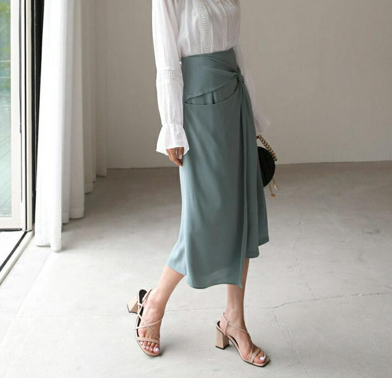 【新作10%OFF】ツイストフレアスカート・全3色・b60735 レディース【sk】【韓国 ファッション ボトムス スカート ロ