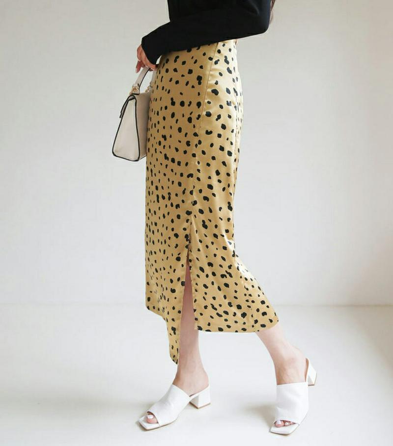 【新作10%OFF】サテンレオパードスカート・全2色・t60731 レディース【sk】【韓国 ファッション ボトムス スカート 