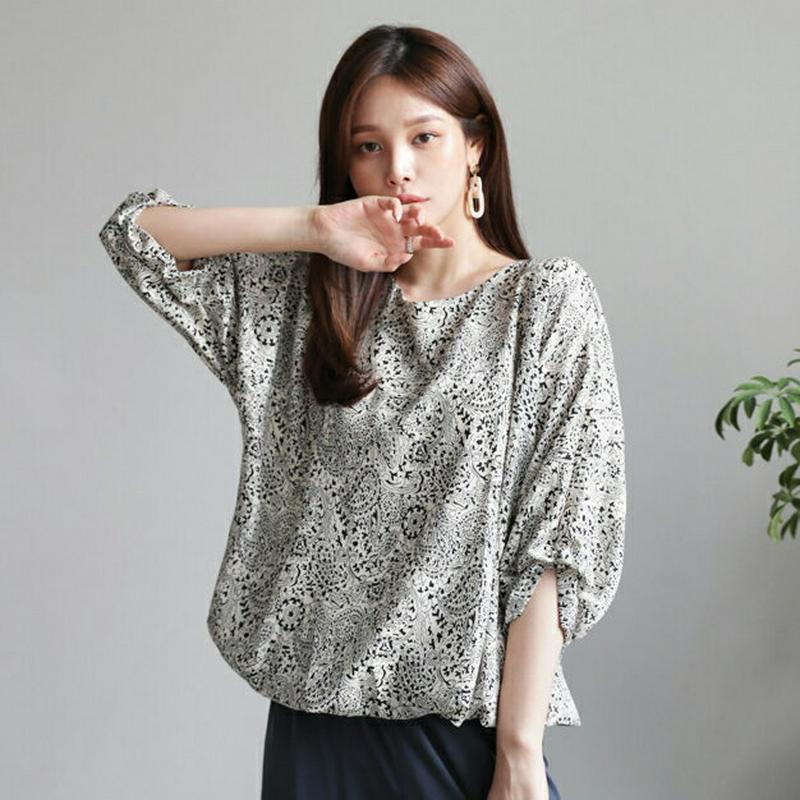 【新作10%OFF】ペイズリーパターンブラウス・全2色・b63501 レディース【bl】【韓国 ファッション トップス ブラウス