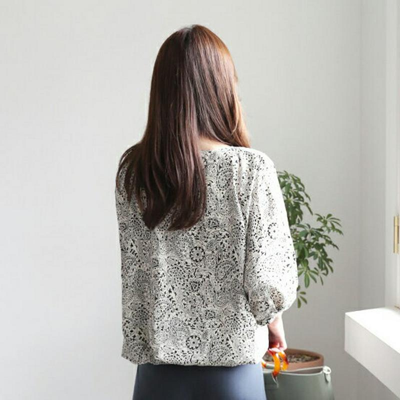 【新作10%OFF】ペイズリーパターンブラウス・全2色・b63501 レディース【bl】【韓国 ファッション トップス ブラウス