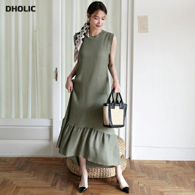 【新作10%OFF】リブフレアヘムワンピース・全4色・t63506 レディース【ops】【韓国 ファッション ワンピース ロング