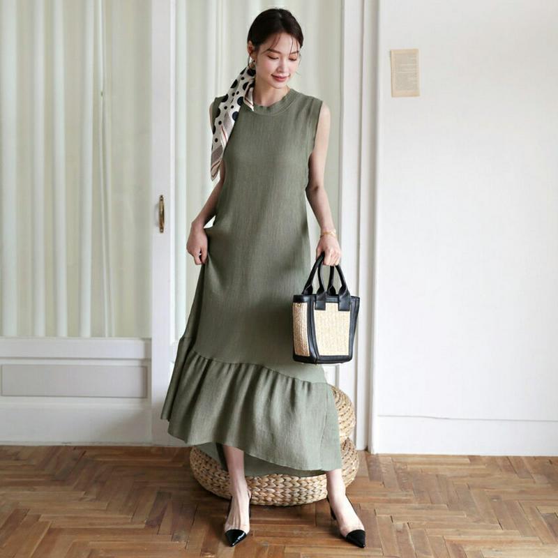 【新作10%OFF】リブフレアヘムワンピース・全4色・t63506 レディース【ops】【韓国 ファッション ワンピース ロング