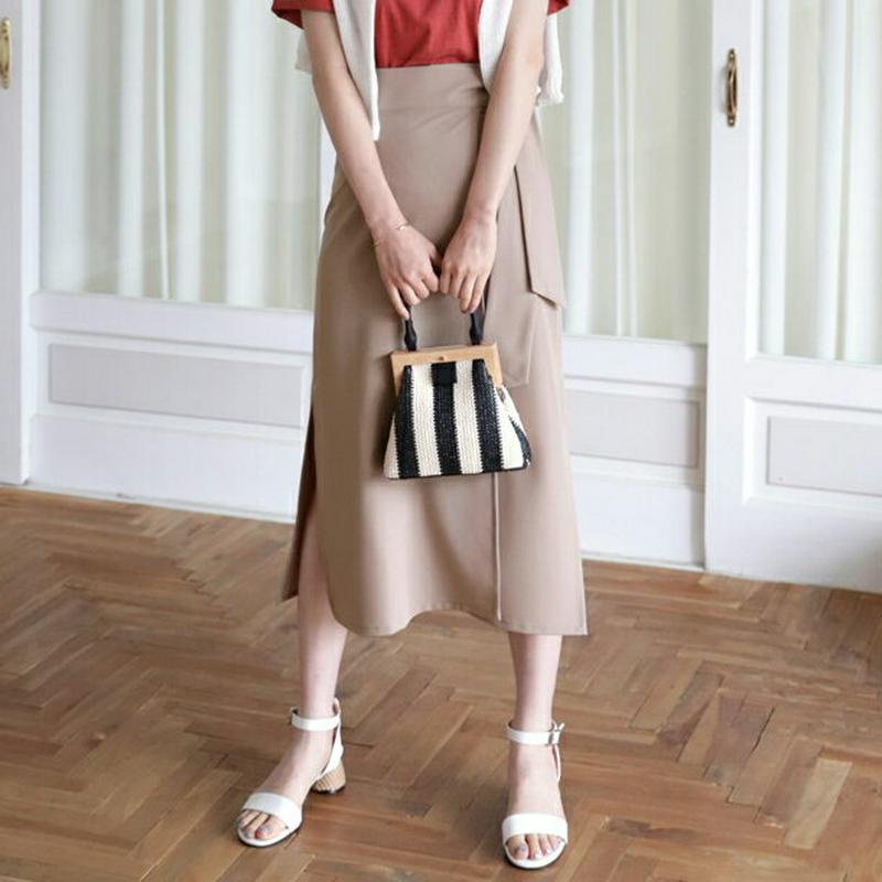 【新作10%OFF】スリットラップスカート・全3色・b63513 レディース【sk】【韓国 ファッション スカート ミディ丈 ミ