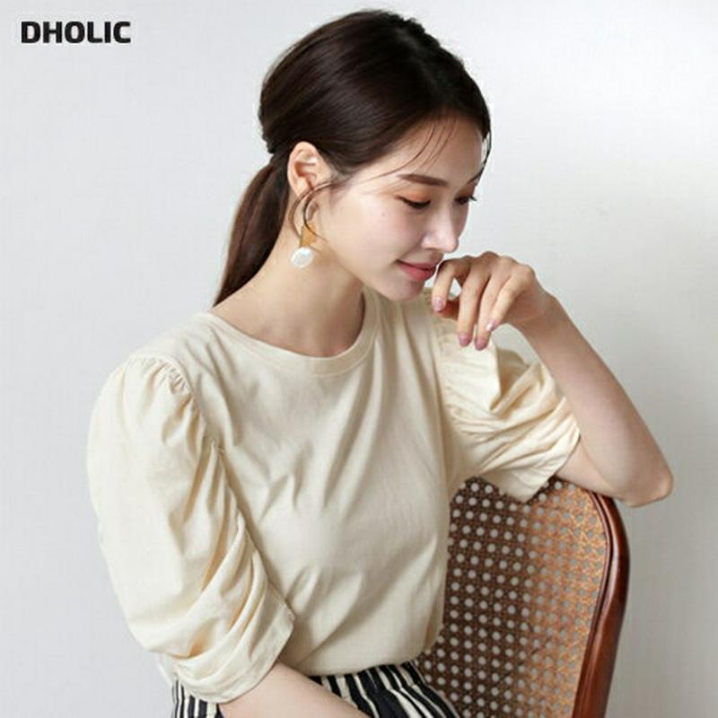【新作10%OFF】パフギャザーTシャツ・全3色・t63489 レディース【tops】【韓国 ファッション トップス Tシャツ 