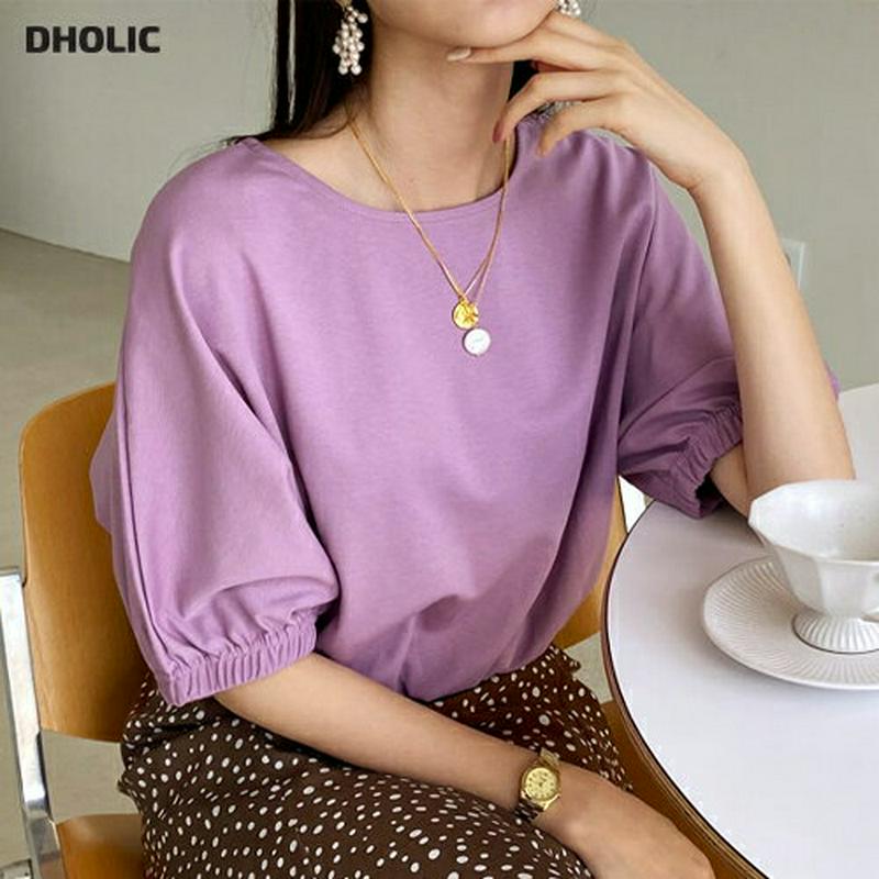 ゴムヘムTシャツ・全4色・t60481 レディース【tops】【韓国 ファッション トップス Tシャツ 無地T 半袖 ハーフスリ