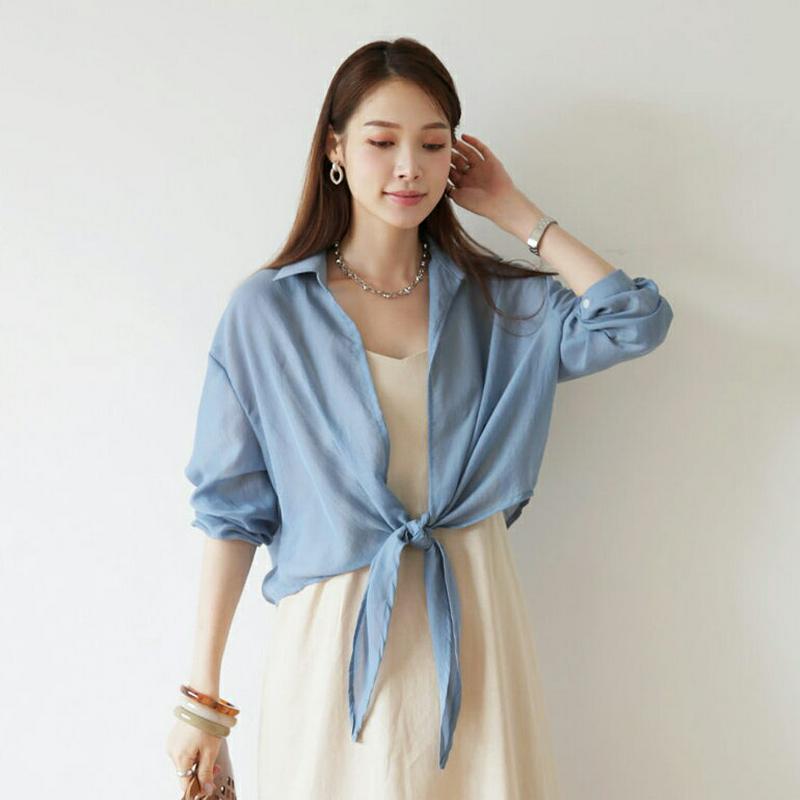 シアーシフォンカラーカーディガン・全4色・t63298 レディース【cd】【韓国 ファッション カーディガン カーデ 羽織物 長