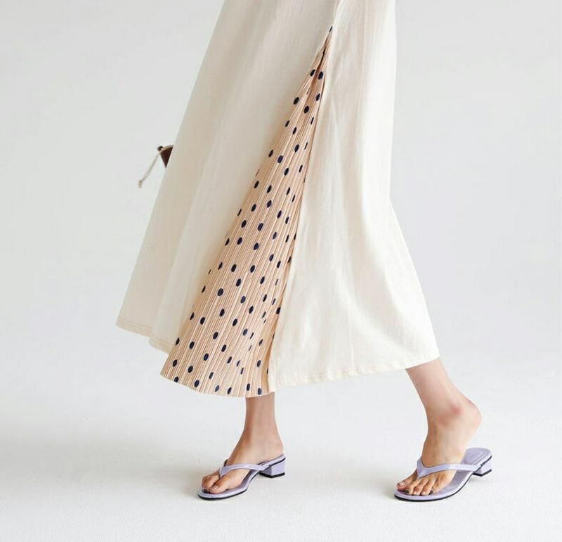 サイドドットプリーツワンピース・全3色・b56625 レディース【ops】【韓国 ファッション ワンピース ロング丈 ロングワン