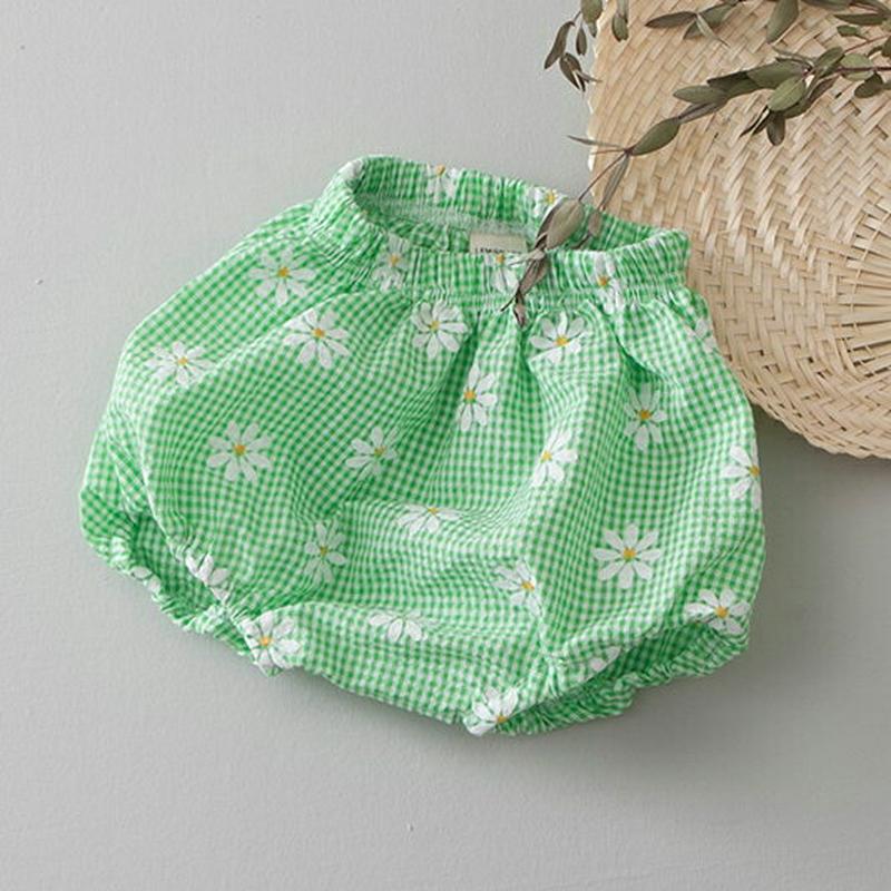 【新作10%OFF】チェック花柄パンツ・u04713 キッズ【0~2才】【pt】【ボトムズ パンツ ズボン ショートパンツ 短パ