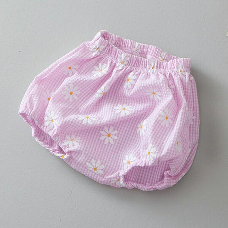 【新作10%OFF】チェック花柄パンツ・u04713 キッズ【0~2才】【pt】【ボトムズ パンツ ズボン ショートパンツ 短パ