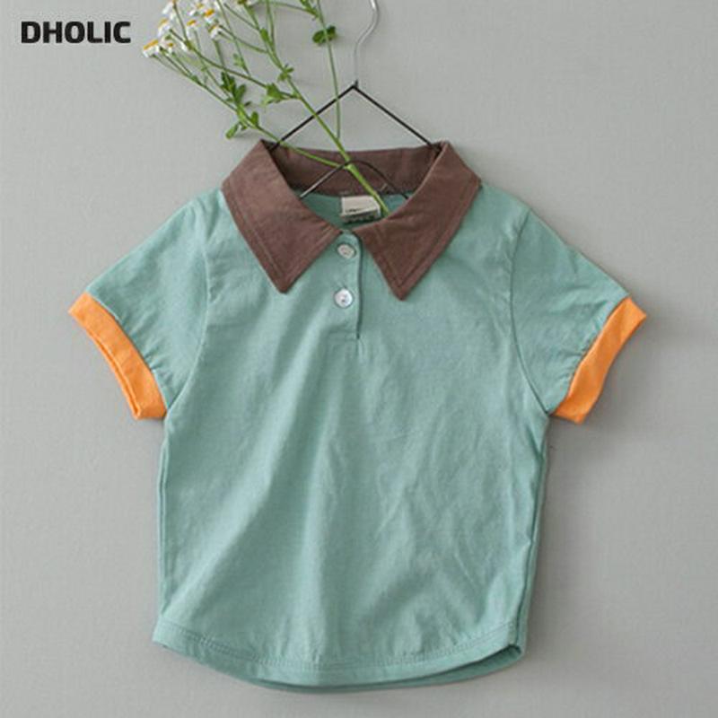 【新作10%OFF】配色ポロカラーTシャツ・u04700 キッズ【0~2才】【tops】【トップス Tシャツ 配色 半袖 ポロカ