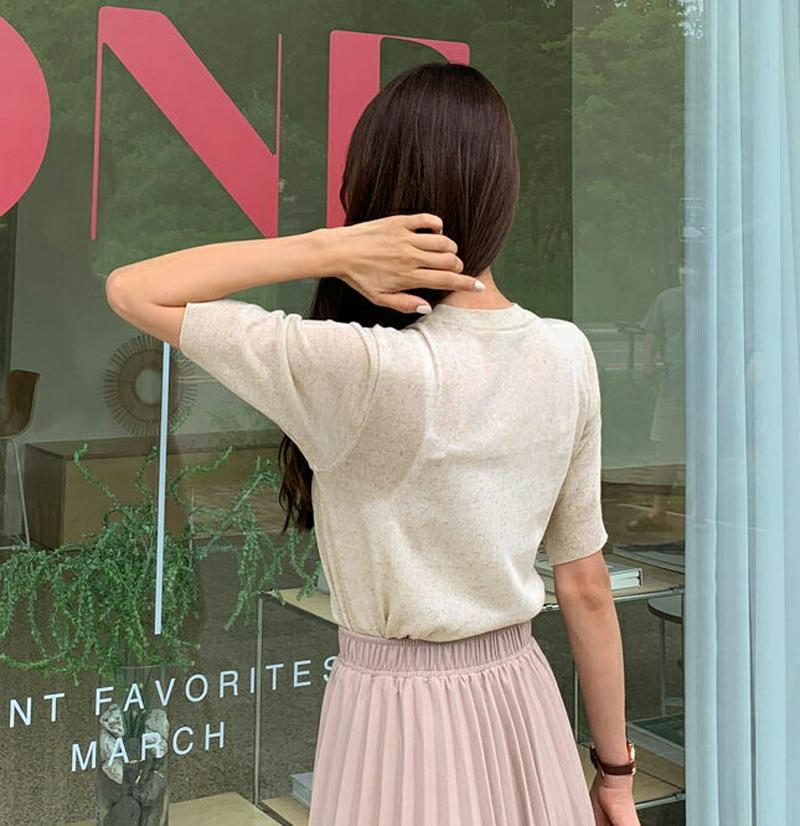 【新作10%OFF】Vネックリネン混ニット・全5色・t60528 レディース【tops】【韓国 ファッション トップス ニット 