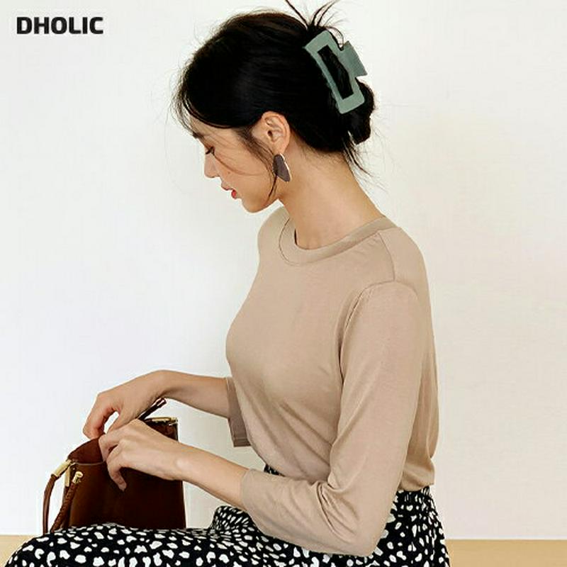 【新作10%OFF】7分丈スリーブTシャツ・全5色・t60534 レディース【tops】【韓国 ファッション トップス Tシャツ